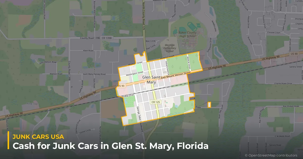 Glen St. Mary, FL service area map