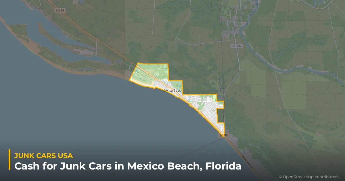 Mexico Beach, FL service area map