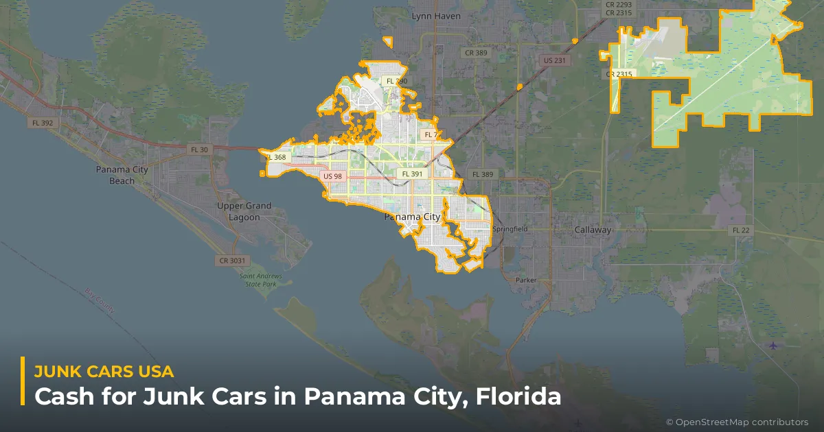 Panama City, FL service area map