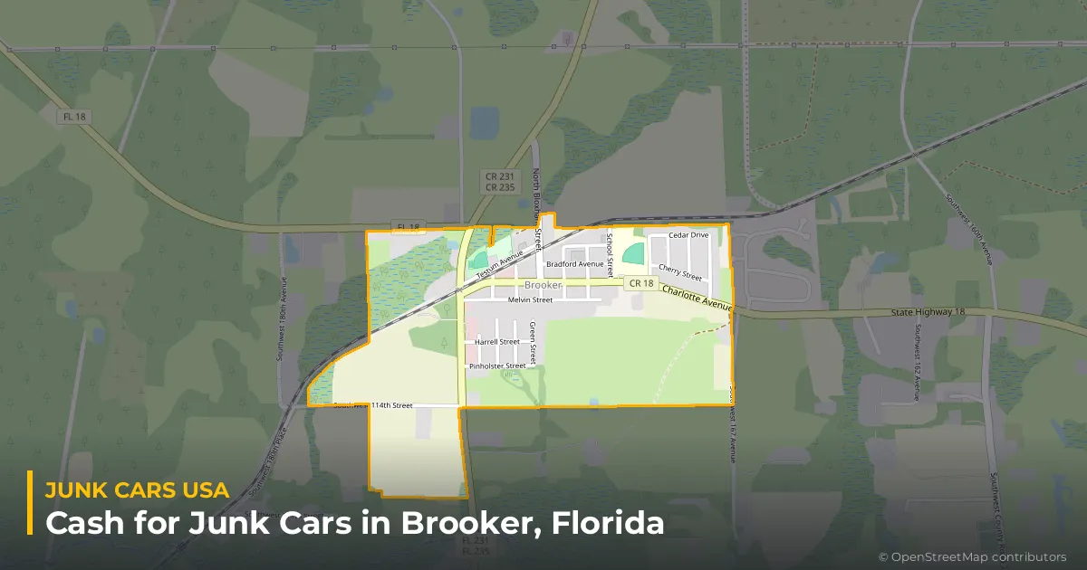 Brooker, FL service area map