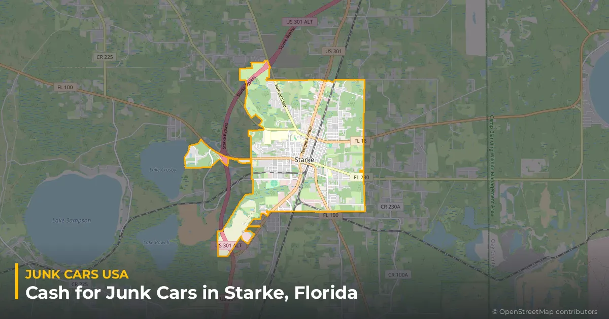 Starke, FL service area map