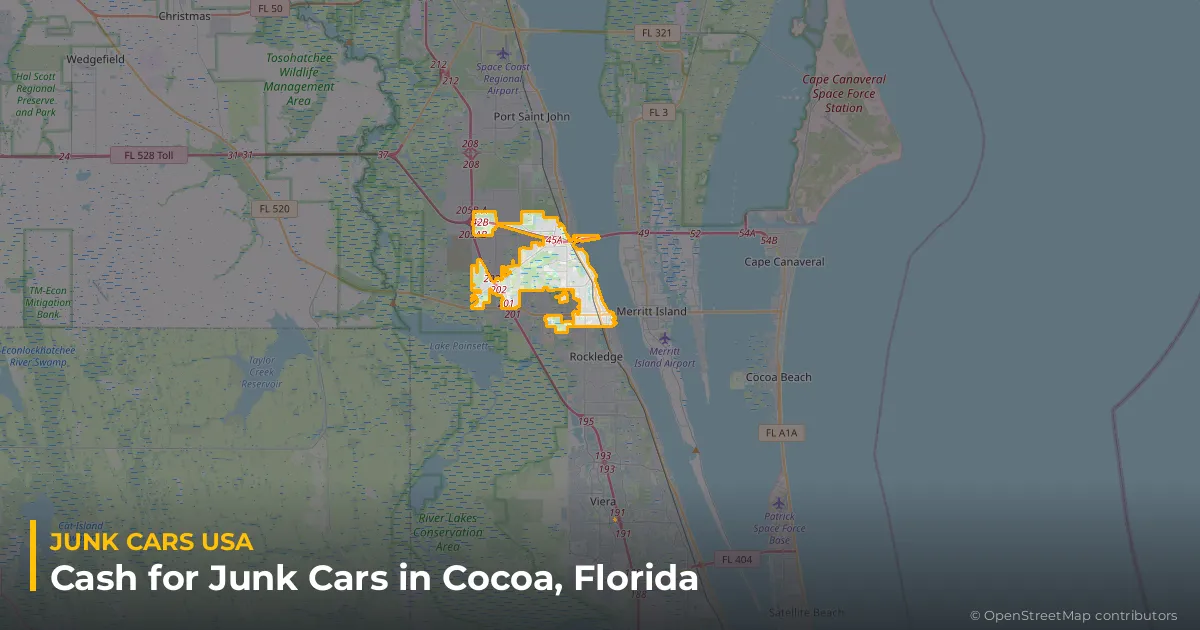 Cocoa, FL service area map