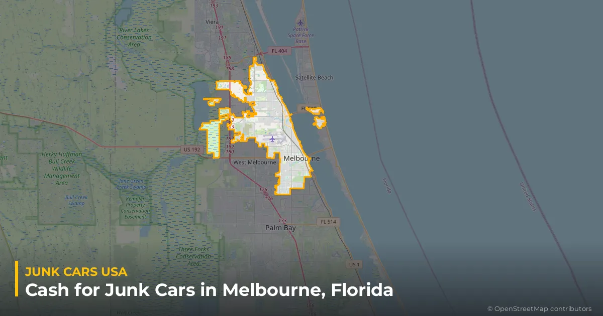 Melbourne, FL service area map