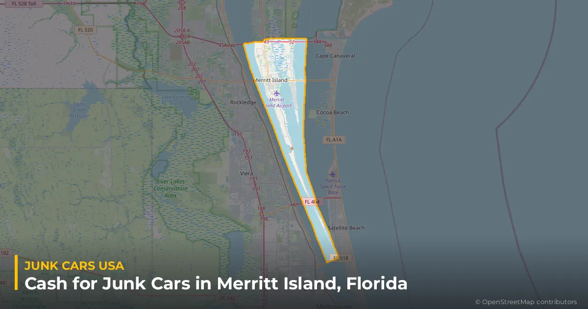 Merritt Island, FL service area map