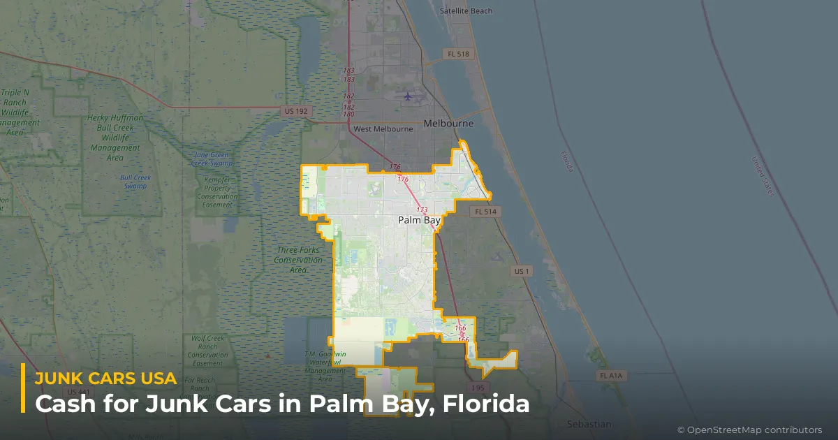 Palm Bay, FL service area map