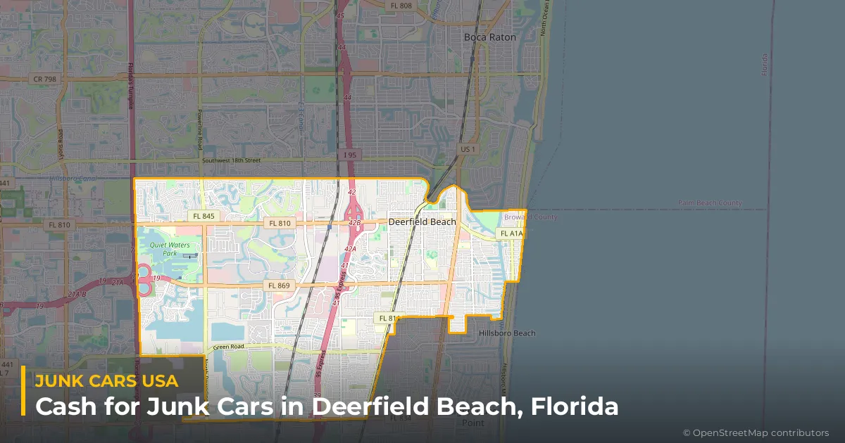 Deerfield Beach, FL service area map