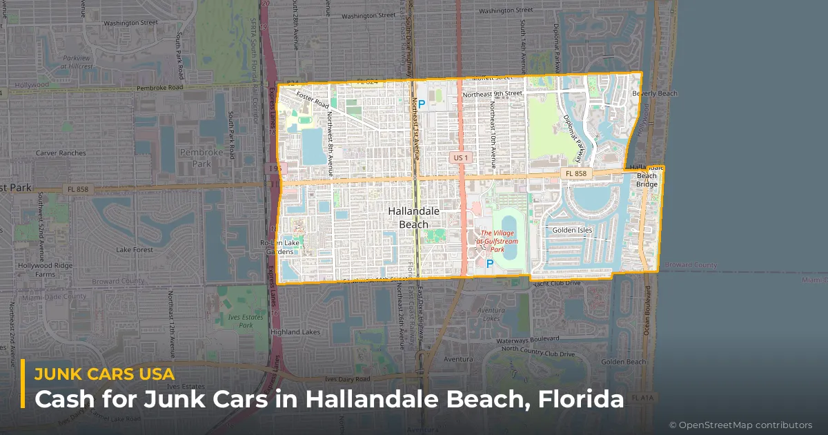 Hallandale Beach, FL service area map