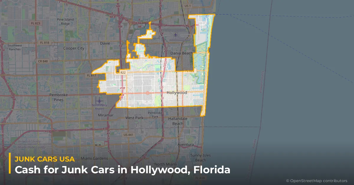 Hollywood, FL service area map