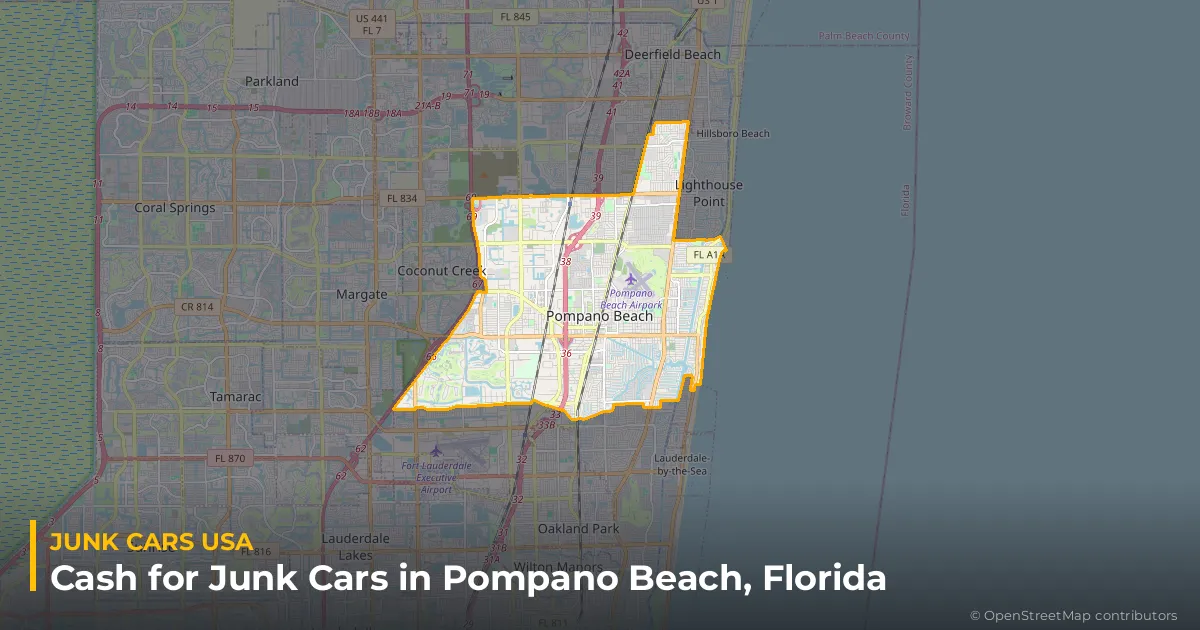 Pompano Beach, FL service area map