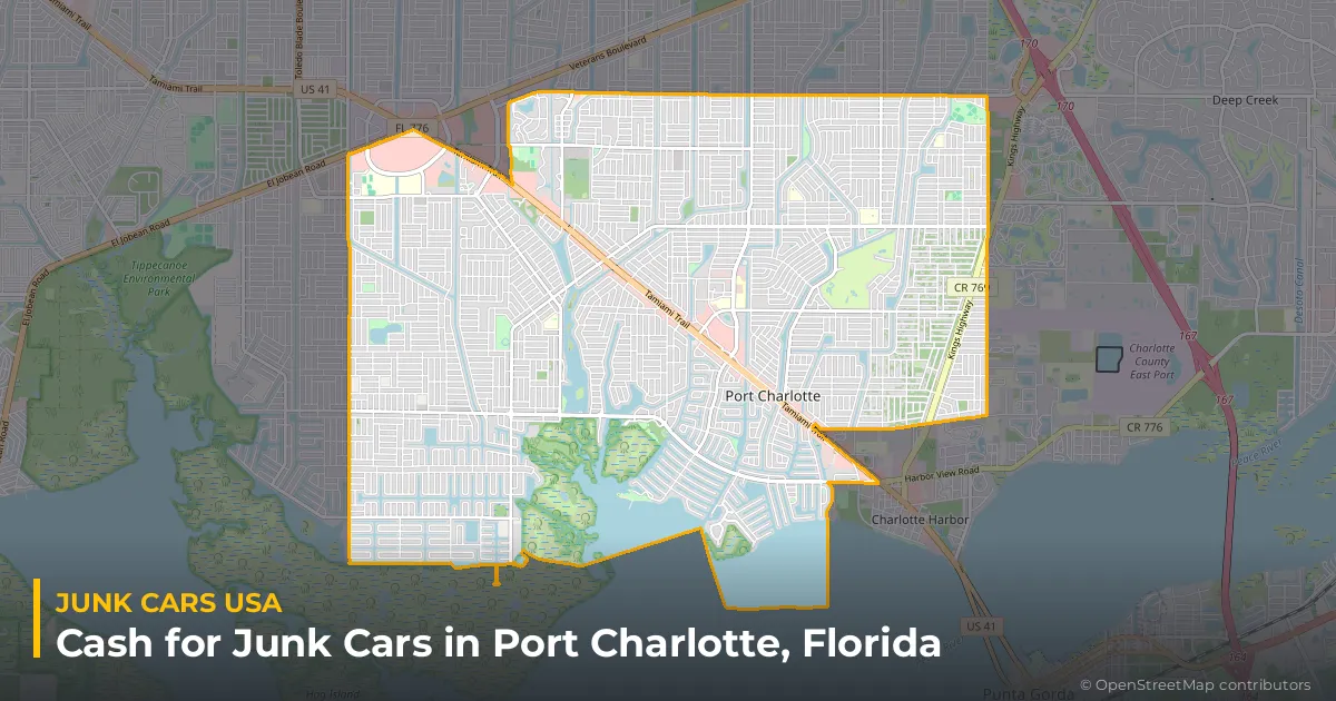 Port Charlotte, FL service area map