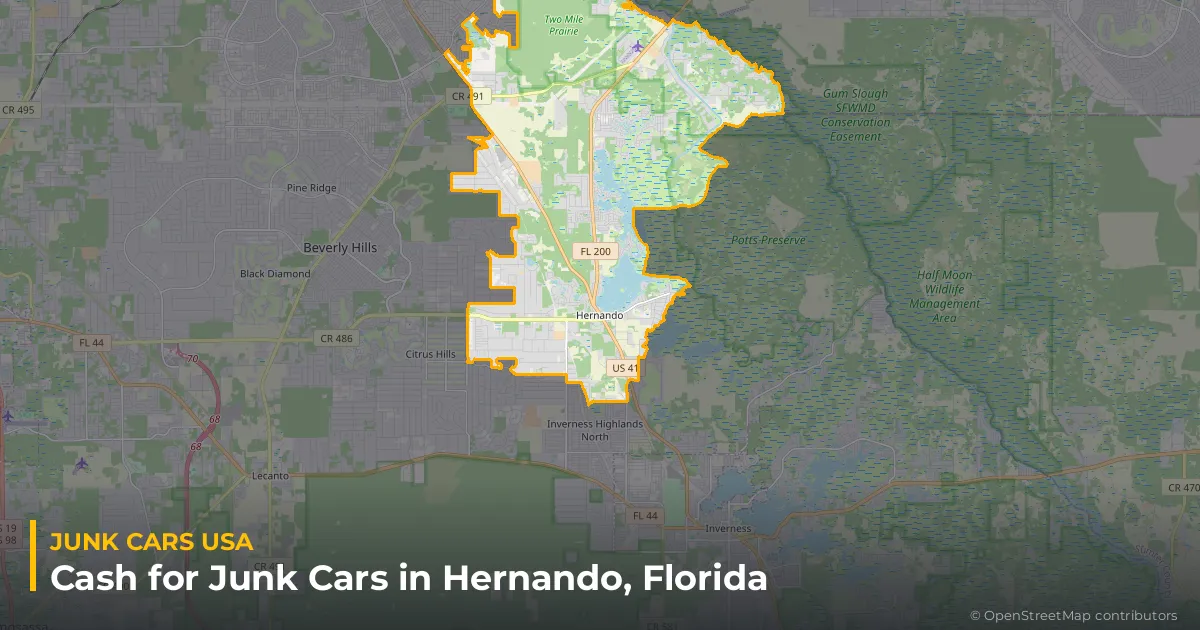 Hernando, FL service area map