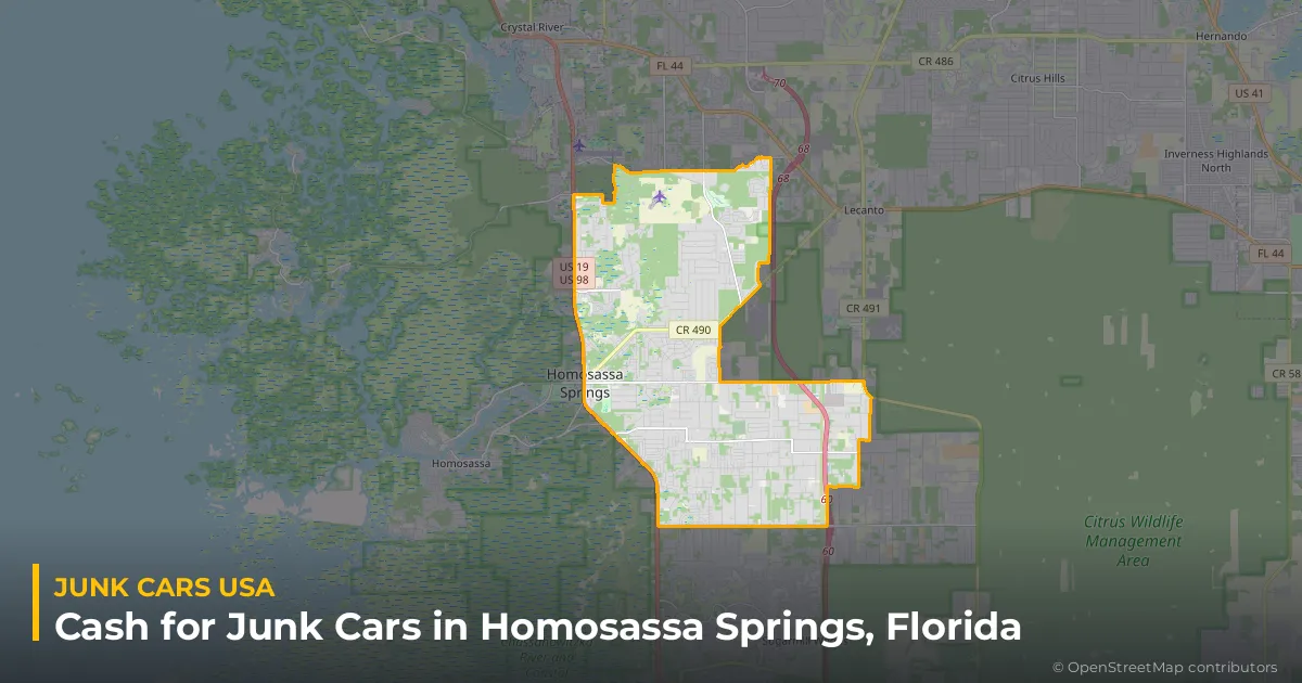 Homosassa Springs, FL service area map