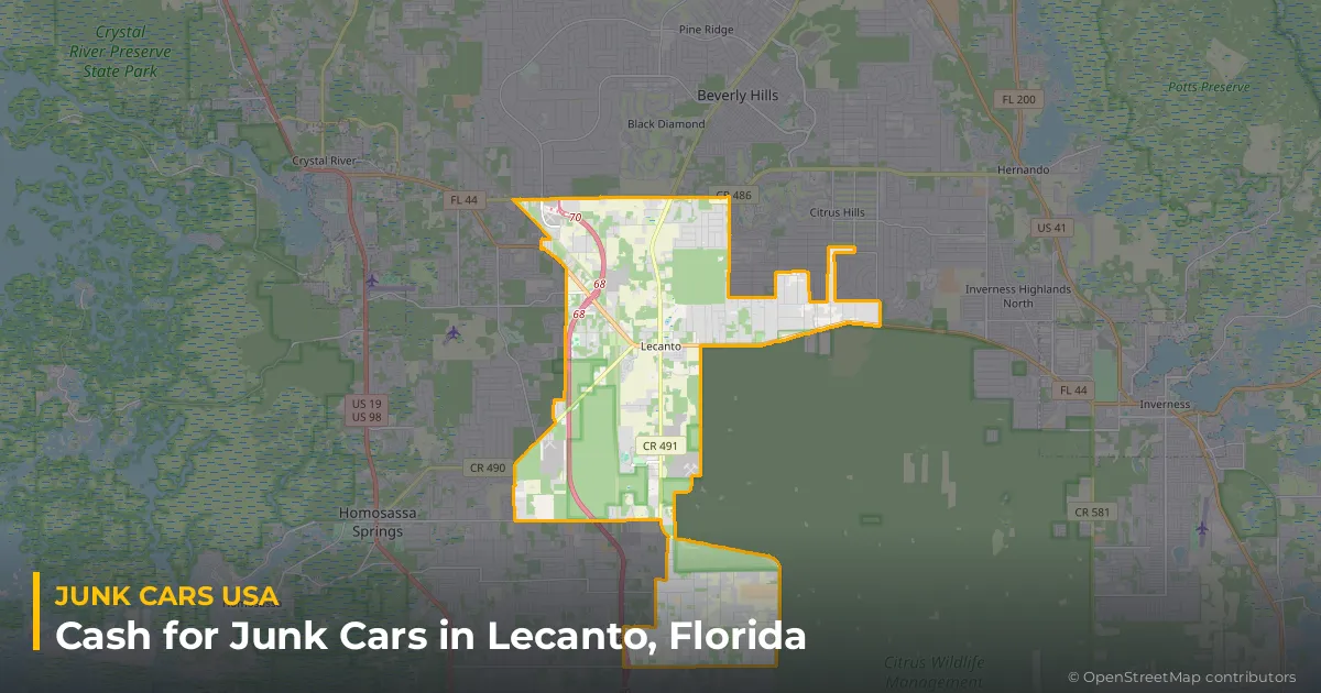 Lecanto, FL service area map