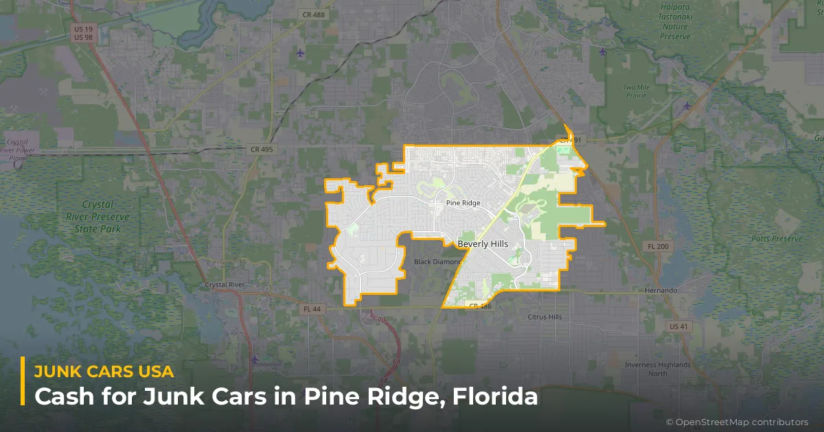 Pine Ridge, FL service area map