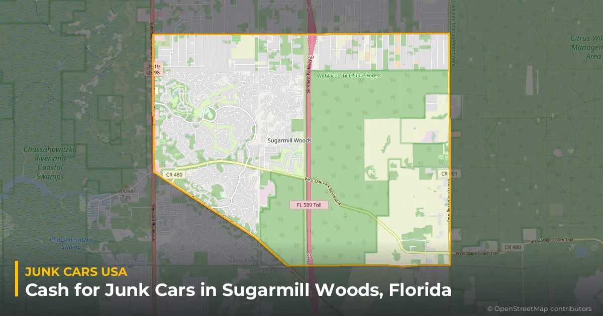 Sugarmill Woods, FL service area map
