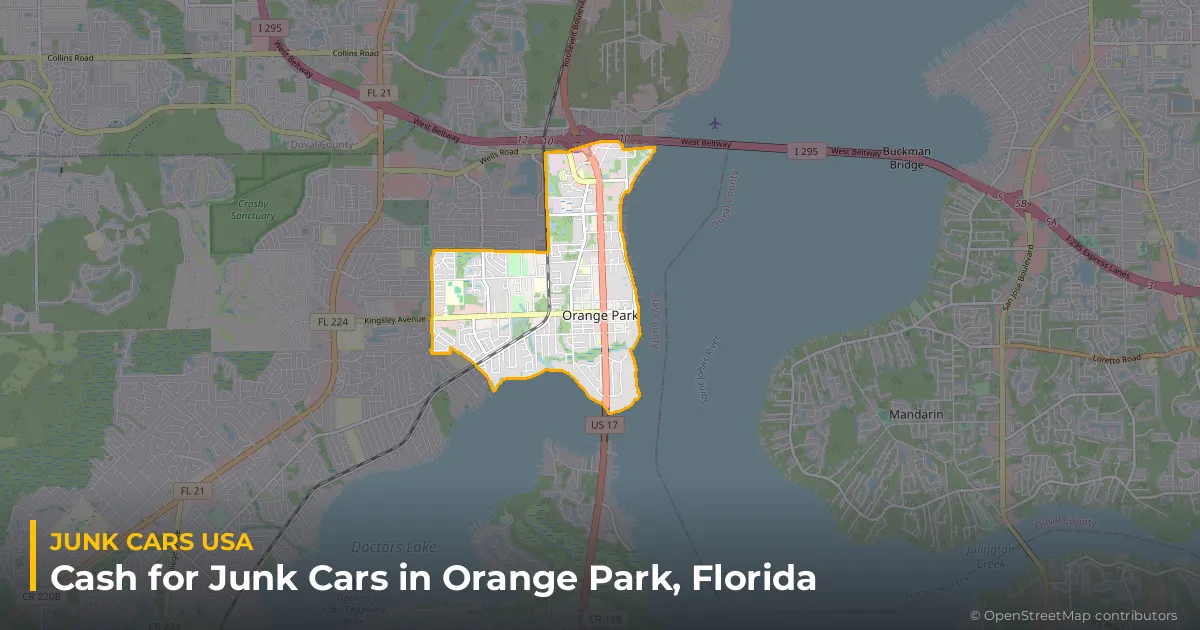 Orange Park, FL service area map