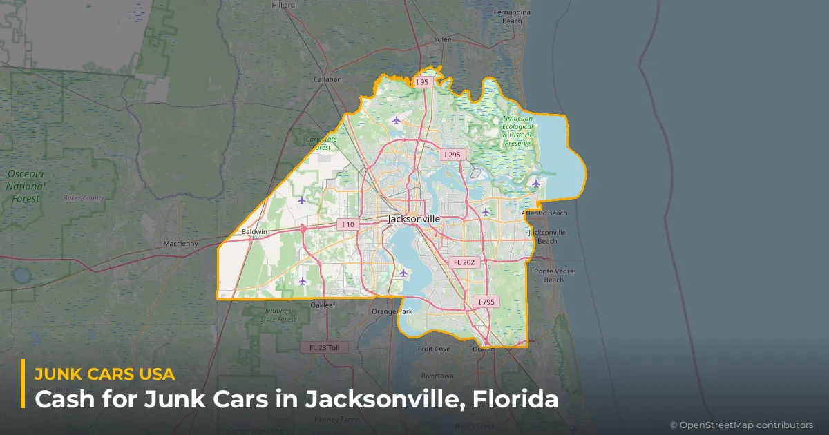 Jacksonville, FL service area map
