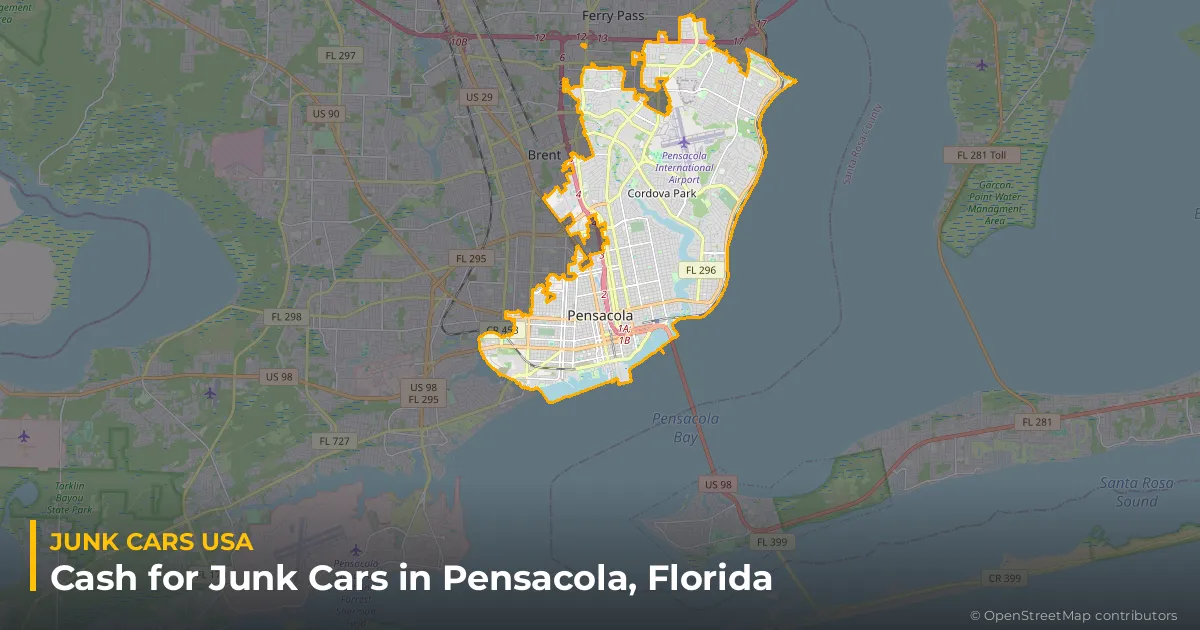 Pensacola, FL service area map