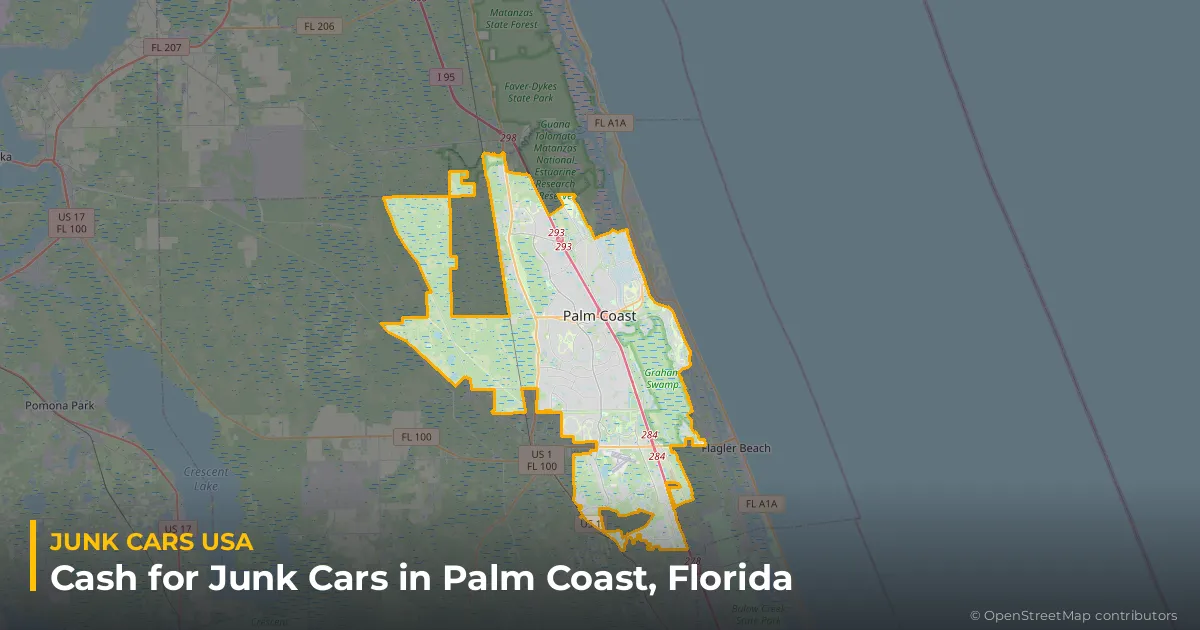 Palm Coast, FL service area map