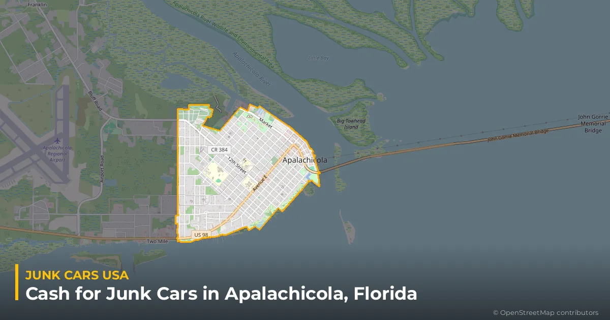 Apalachicola, FL service area map