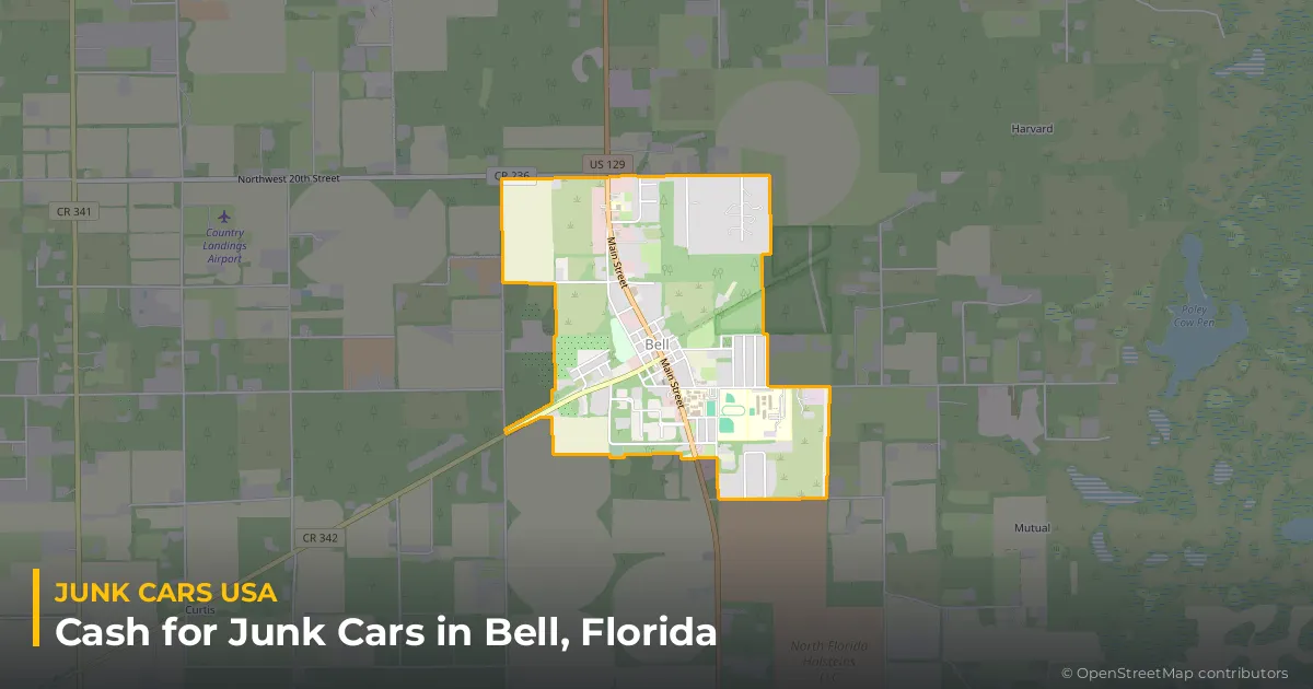 Bell, FL service area map