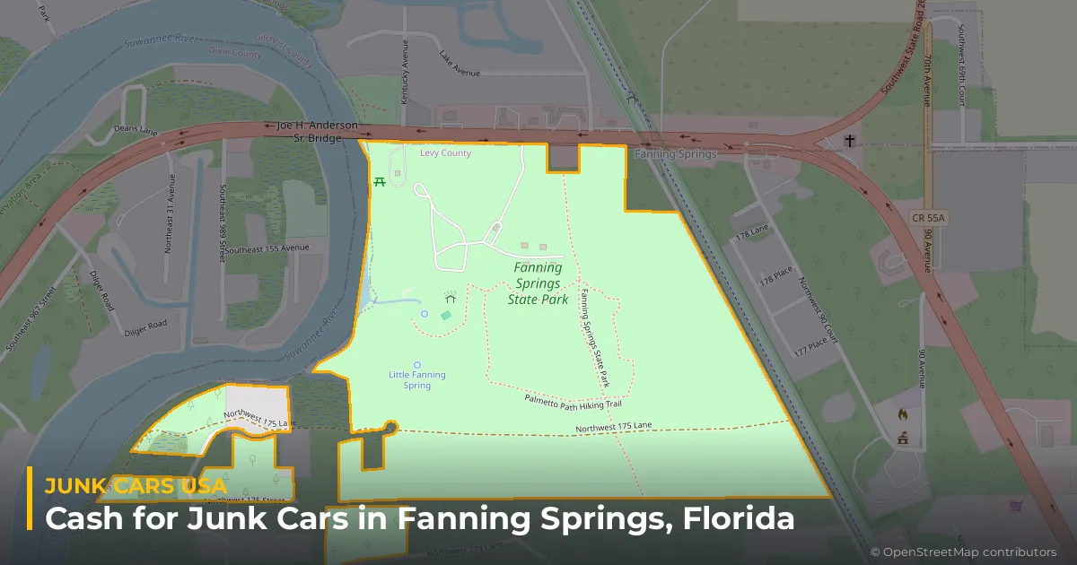 Fanning Springs, FL service area map