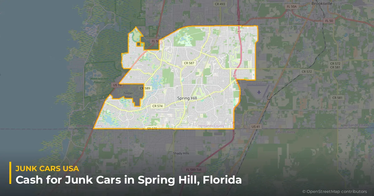 Spring Hill, FL service area map