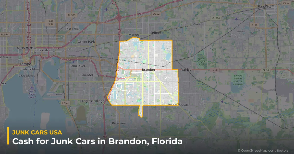 Brandon, FL service area map