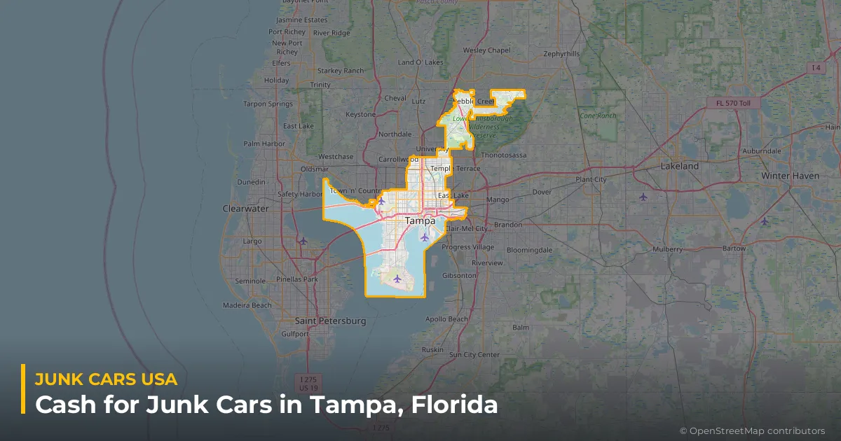 Tampa, FL service area map