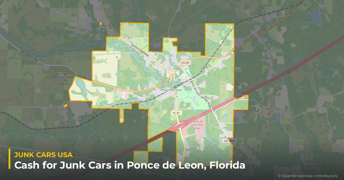 Ponce de Leon, FL service area map