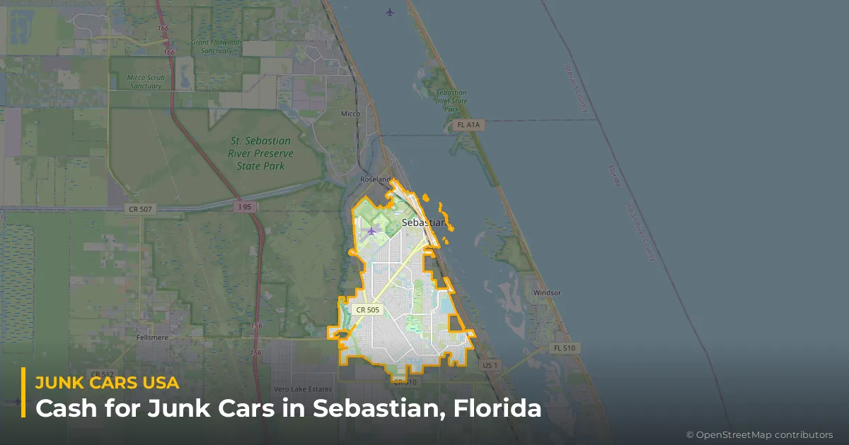 Sebastian, FL service area map
