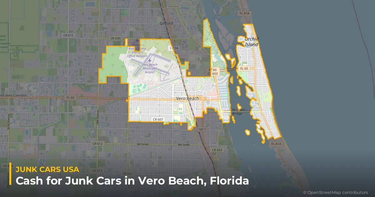 Vero Beach, FL service area map