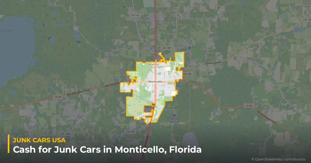 Monticello, FL service area map