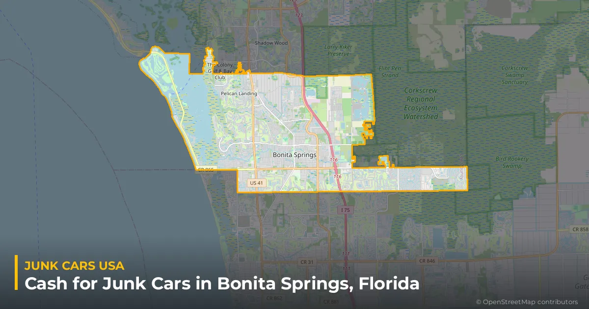 Bonita Springs, FL service area map