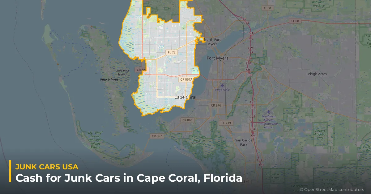 Cape Coral, FL service area map