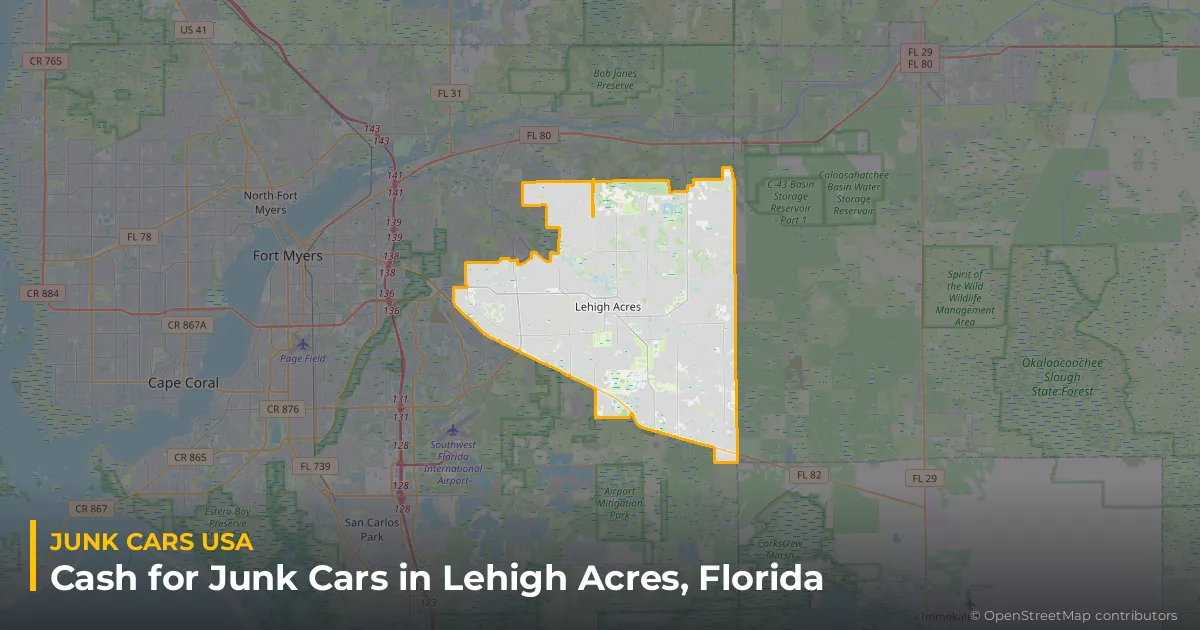 Lehigh Acres, FL service area map