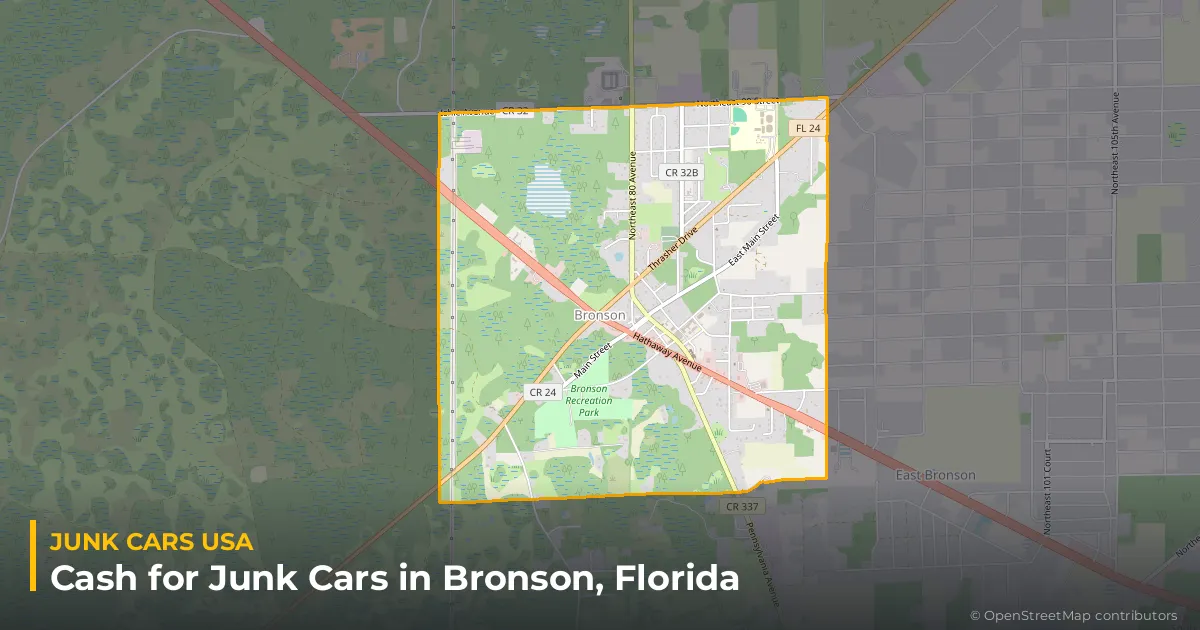 Bronson, FL service area map
