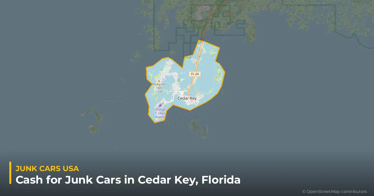 Cedar Key, FL service area map