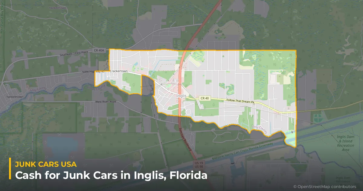 Inglis, FL service area map