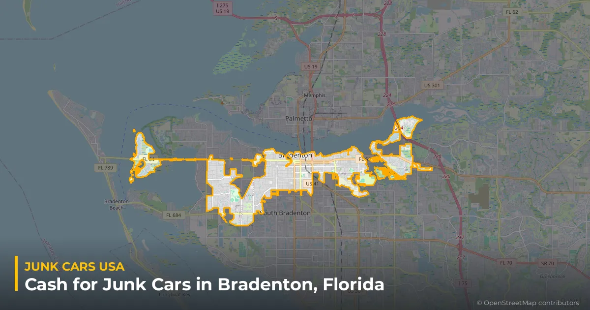 Bradenton, FL service area map