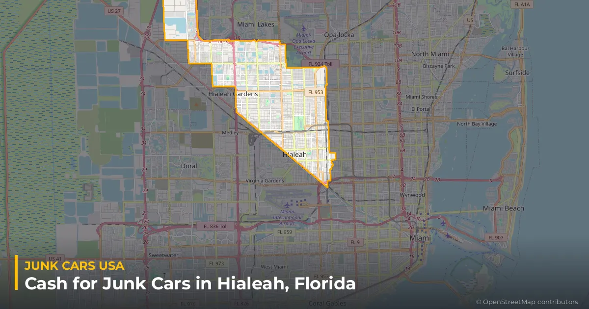 Hialeah, FL service area map
