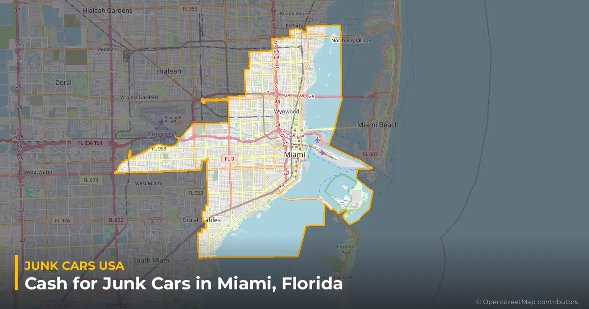 Miami, FL service area map