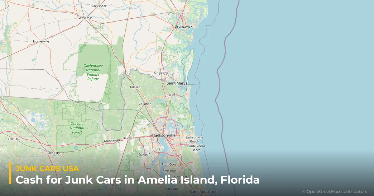 Amelia Island, FL service area map