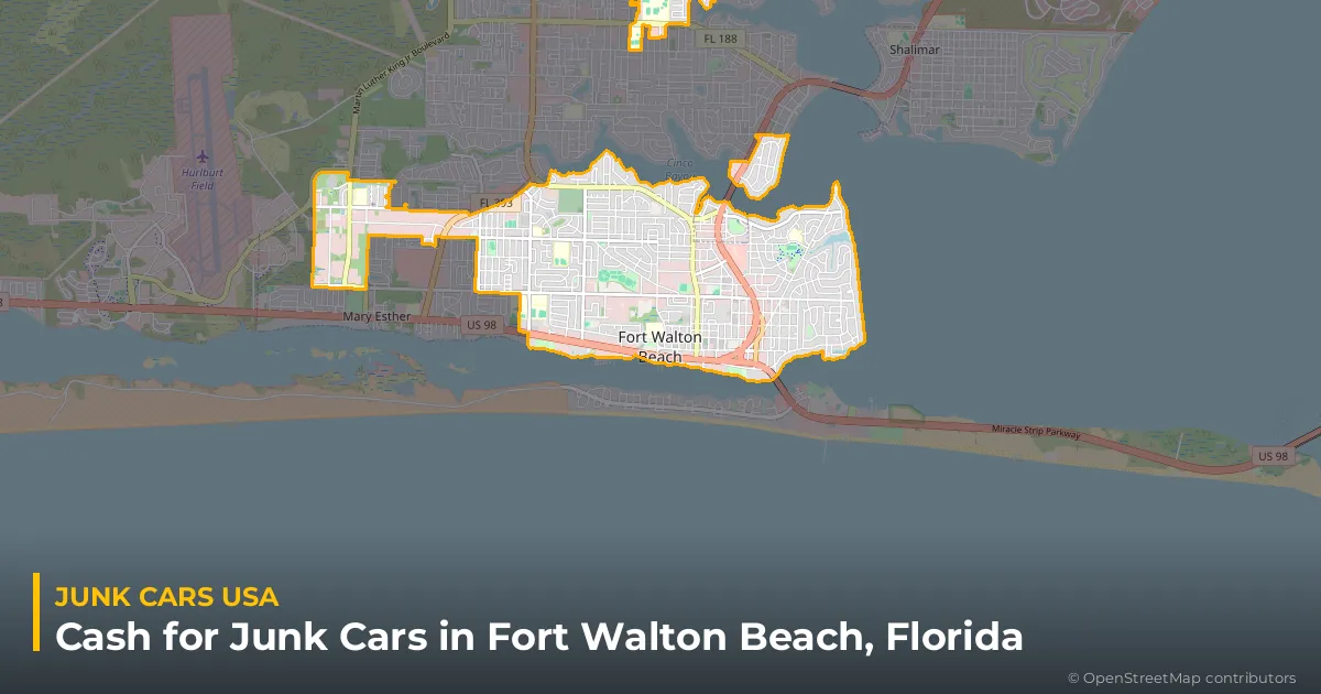 Fort Walton Beach, FL service area map
