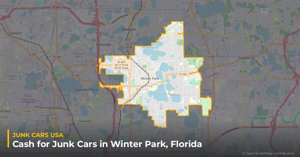 Winter Park, FL service area map