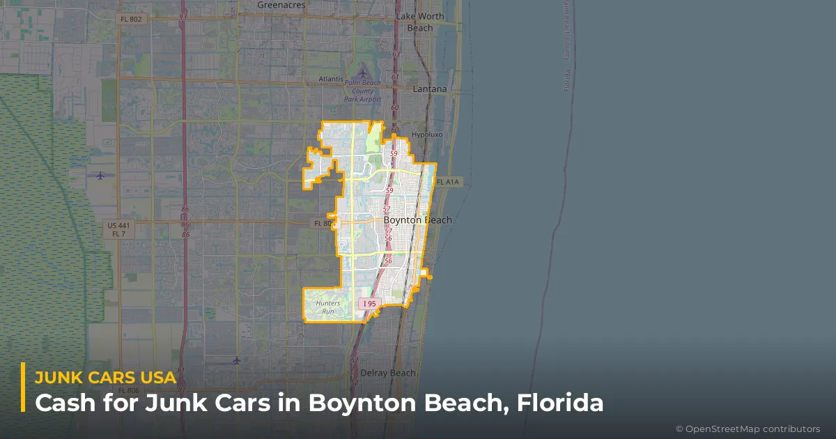 Boynton Beach, FL service area map