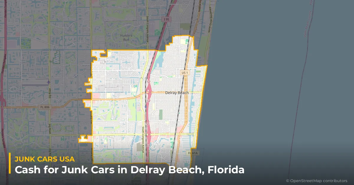 Delray Beach, FL service area map