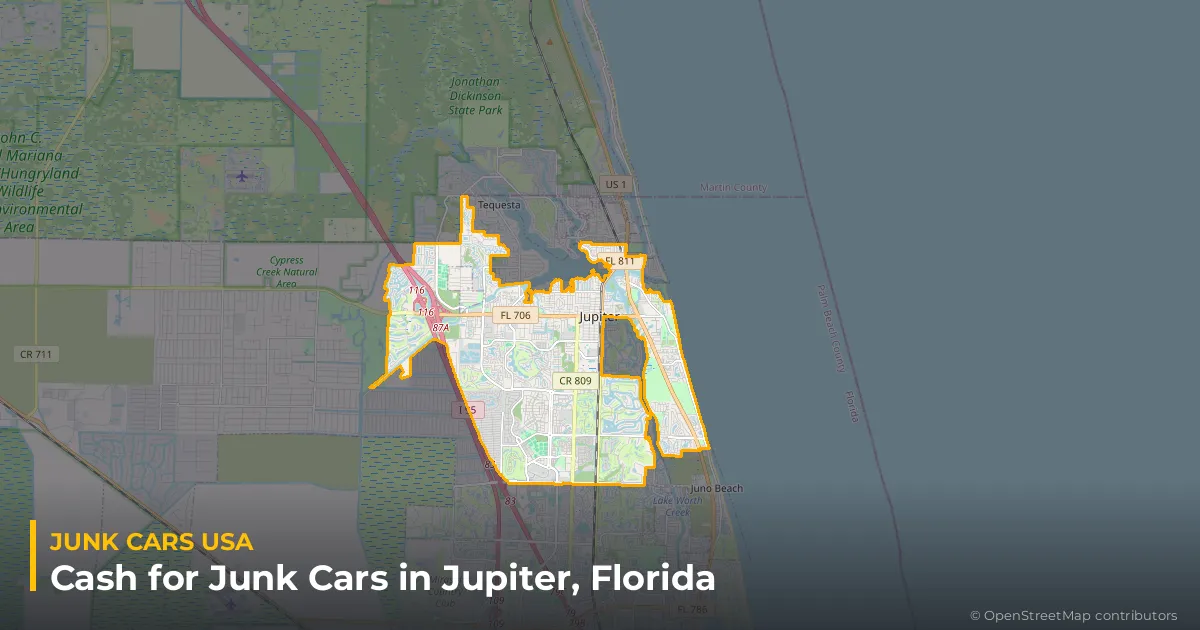 Jupiter, FL service area map