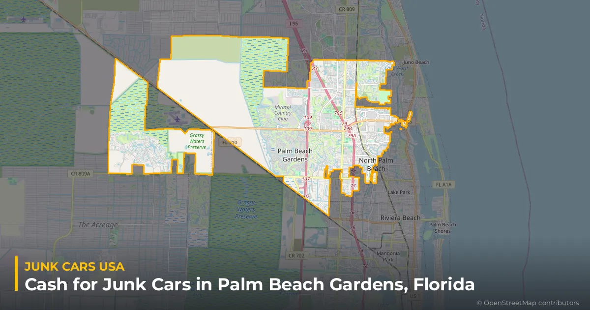 Palm Beach Gardens, FL service area map