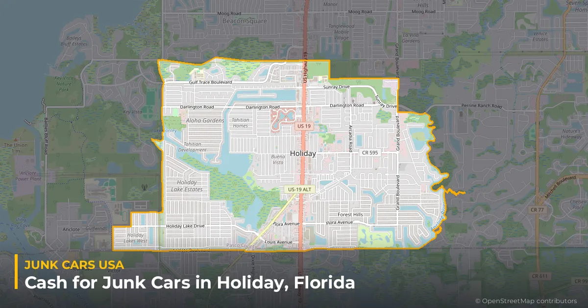 Holiday, FL service area map